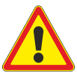 Дорожный знак 1.33 «Прочие опасности» (временный) (металл 0,8 мм, III типоразмер: сторона 1200 мм, С/О пленка: тип А инженерная)